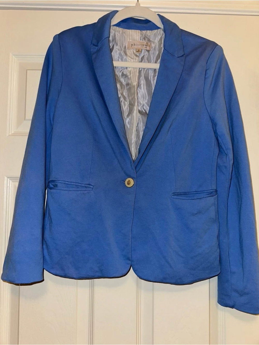 Philosophy cobalt blue single-button blazer